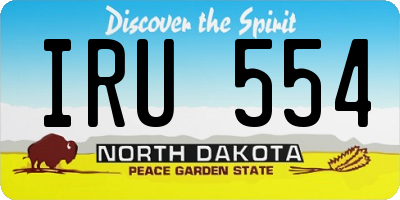 ND license plate IRU554