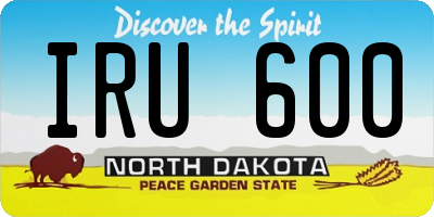 ND license plate IRU600