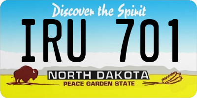 ND license plate IRU701