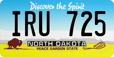 ND license plate IRU725