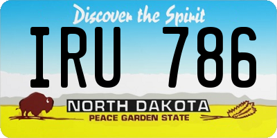 ND license plate IRU786