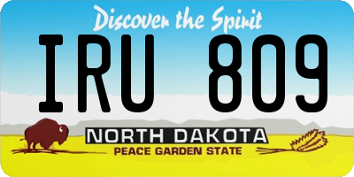 ND license plate IRU809