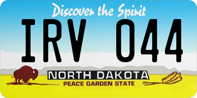 ND license plate IRV044