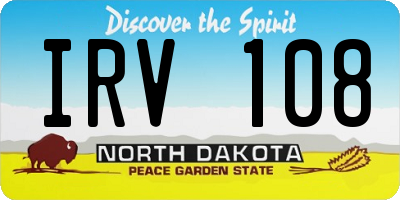 ND license plate IRV108