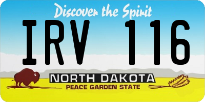 ND license plate IRV116
