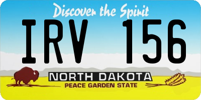ND license plate IRV156