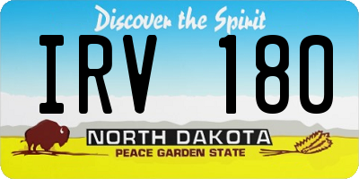ND license plate IRV180