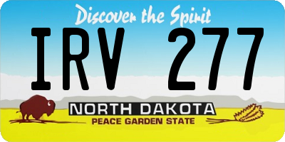 ND license plate IRV277