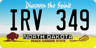 ND license plate IRV349