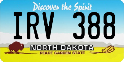 ND license plate IRV388
