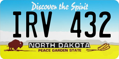 ND license plate IRV432