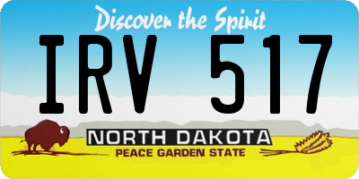 ND license plate IRV517