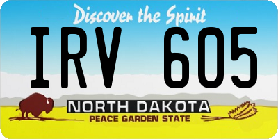 ND license plate IRV605