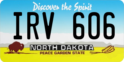 ND license plate IRV606