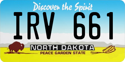 ND license plate IRV661