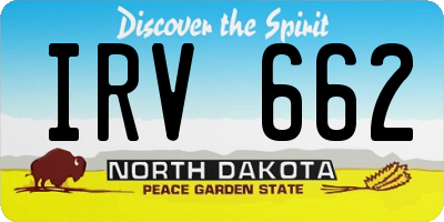 ND license plate IRV662