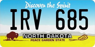 ND license plate IRV685