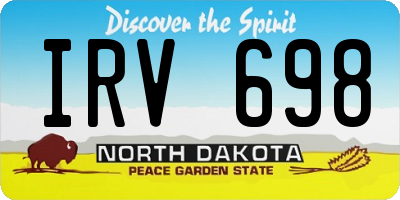 ND license plate IRV698