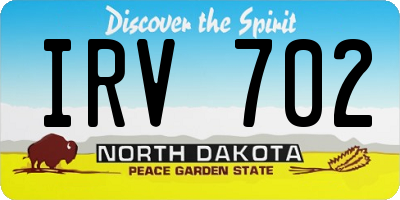 ND license plate IRV702
