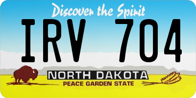 ND license plate IRV704
