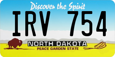ND license plate IRV754