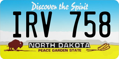 ND license plate IRV758