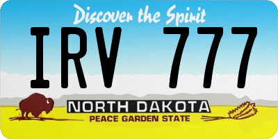 ND license plate IRV777