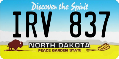 ND license plate IRV837