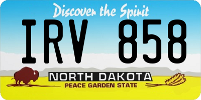 ND license plate IRV858