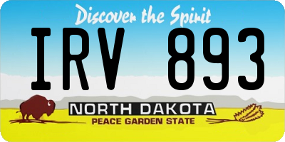 ND license plate IRV893
