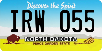 ND license plate IRW055