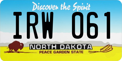ND license plate IRW061