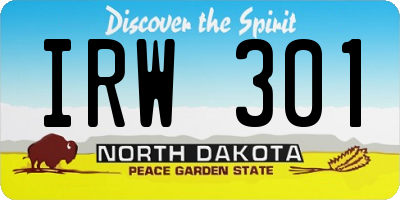 ND license plate IRW301