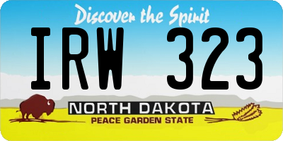 ND license plate IRW323