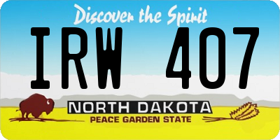 ND license plate IRW407