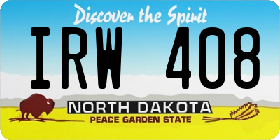 ND license plate IRW408
