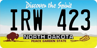 ND license plate IRW423