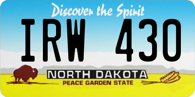 ND license plate IRW430
