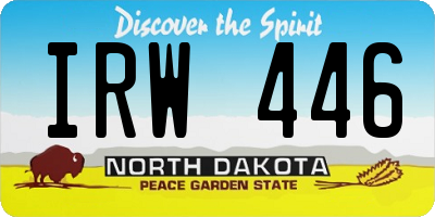 ND license plate IRW446