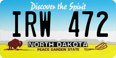 ND license plate IRW472