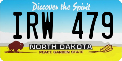 ND license plate IRW479
