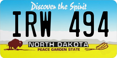 ND license plate IRW494