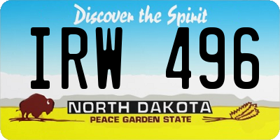 ND license plate IRW496
