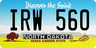 ND license plate IRW560