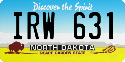 ND license plate IRW631