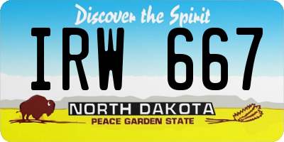 ND license plate IRW667