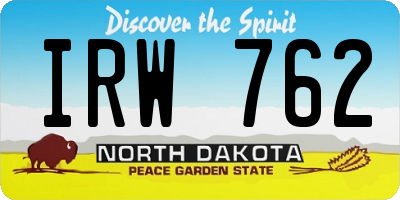 ND license plate IRW762