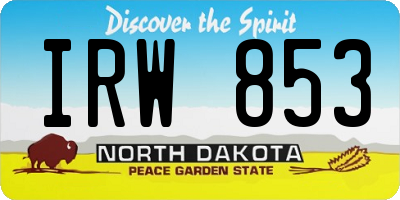 ND license plate IRW853