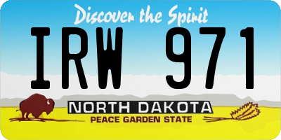 ND license plate IRW971