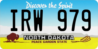 ND license plate IRW979
